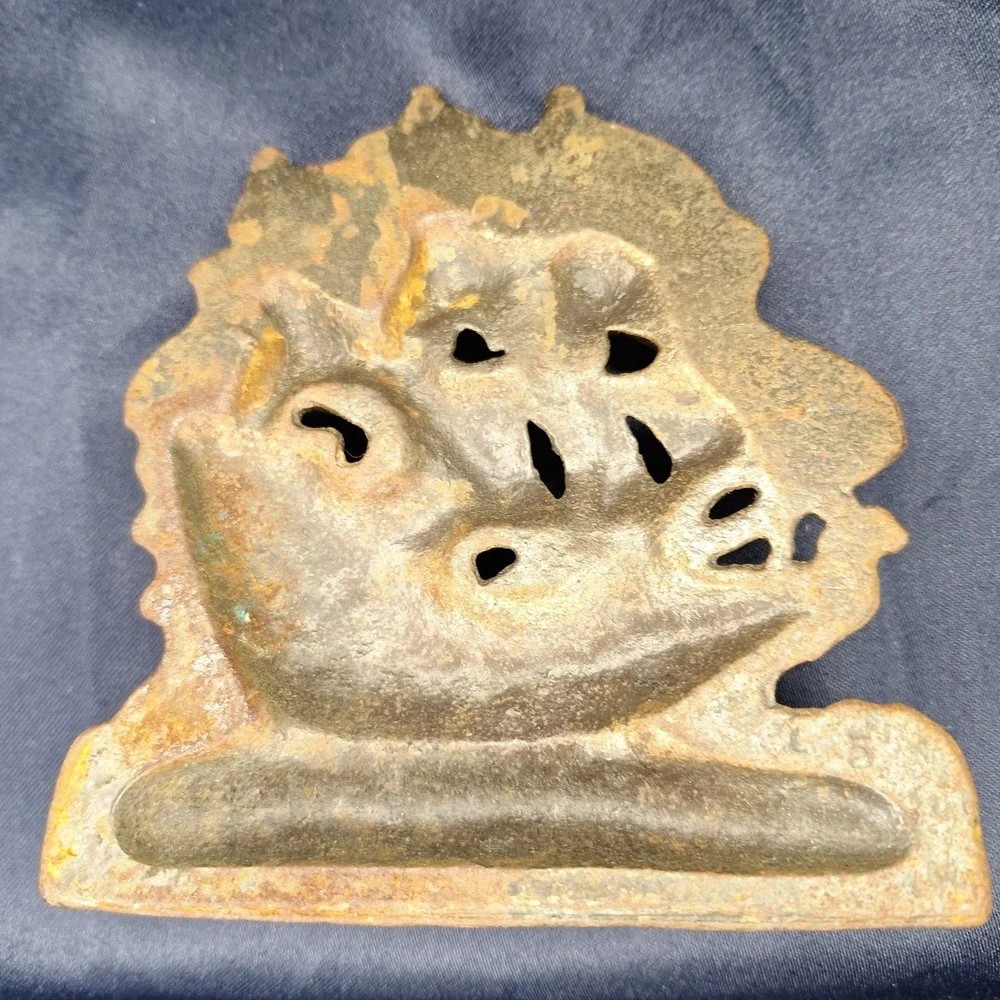Vintage Cast Iron Ship Sailing Doorstop Bookend Decor Heavy Bronzed Antique Ship